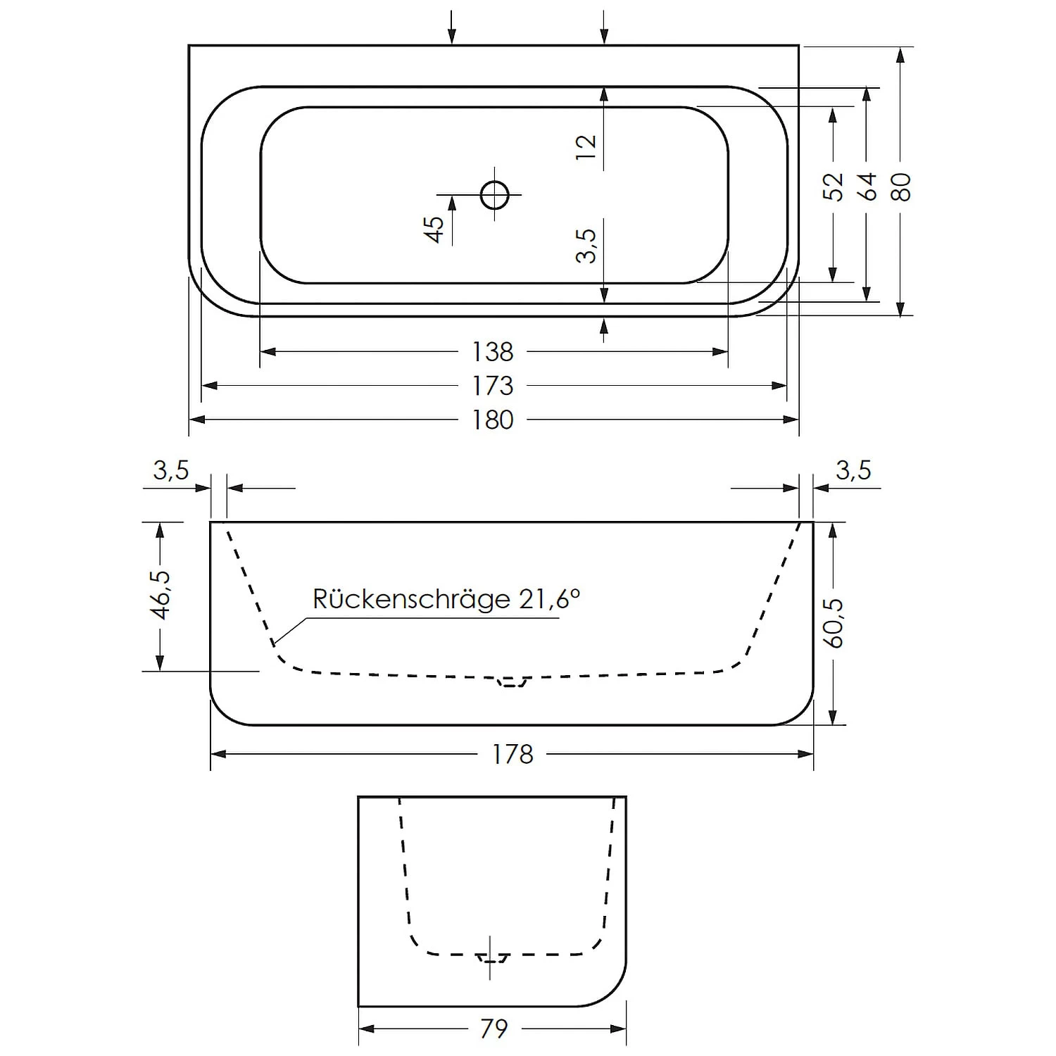 Steinkamp Living Vorwand-Badewanne 180 X 80 Cm 3 Steinkamp Living Vorwand-Badewanne 180 X 80 Cm – Bild 3