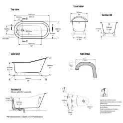 Victoria & Albert Shropshire Freistehende Badewanne, Füße Chrom Poliert -Badmöbel Verkauf hersteller victoria albert freistehende badewannen shropshire 2047363