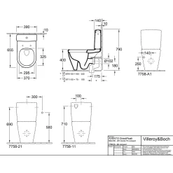 Villeroy & Boch Avento Tiefspülklosett Für Kombination Spülrandlos Bodenstehend -Badmöbel Verkauf hersteller villeroy boch avento wc tiefspuelklosett 1868497