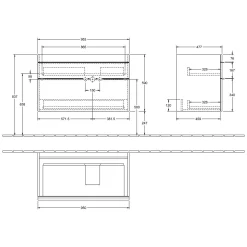 Villeroy & Boch Venticello Waschtischunterschrank XXL 95,3 Cm, Becken Rechts -Badmöbel Verkauf hersteller villeroy boch venticello badmoebel waschtischunterschraenke 2136724