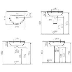 VitrA Integra Waschtisch 59,5 Cm, Ohne Überlaufloch, 1 Hahnloch Mittig -Badmöbel Verkauf hersteller vitra integra waschtisch 59 cm 2841739
