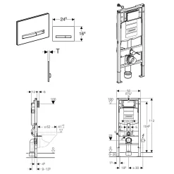Geberit DuoFix Element Für Wand-WC Mit Kronenbach Tube Dusch-WC Spülrandlos Inkl. WC-Sitz -Badmöbel Verkauf herstelleruebergreifende sets wc geberit duofix element 11669583