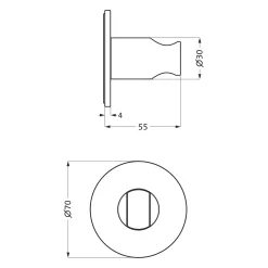 Herzbach DESIGN IX PVD BLACK STEEL Wandhalter Seven Round