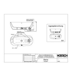 Hoesch ISensi Monoblock Oval 190 X 90 Freistehend Mit Überlaufbefüllungsgarnitur, Motor Rechts