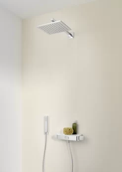 HSK Wandarm Gerade Mit Kopfbrause Eckig 25 X 25 Cm -Badmöbel Verkauf hsk armaturen kopfbrausen wandarm gerade mit 5060825