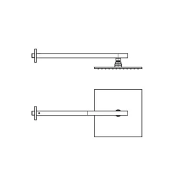 HSK Wandarm Gerade Mit Kopfbrause Eckig 25 X 25 Cm -Badmöbel Verkauf hsk armaturen kopfbrausen wandarm gerade mit 5060900