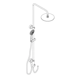 HSK Shower-Set Modell RS 200 Universal, Kopfbrause Flach, Rund 25 Cm -Badmöbel Verkauf hsk duschpaneele shower set rs 200 1990525