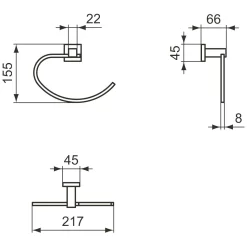 Ideal Standard IOM Square Offener Handtuchring 21,7 Cm