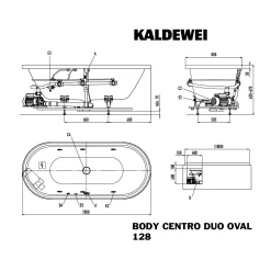Kaldewei Centro Duo Oval 128-1 Mit BODY Whirlsystem, Ab- Und Überlauf Mit Wassereinlauf, Perl-Effekt