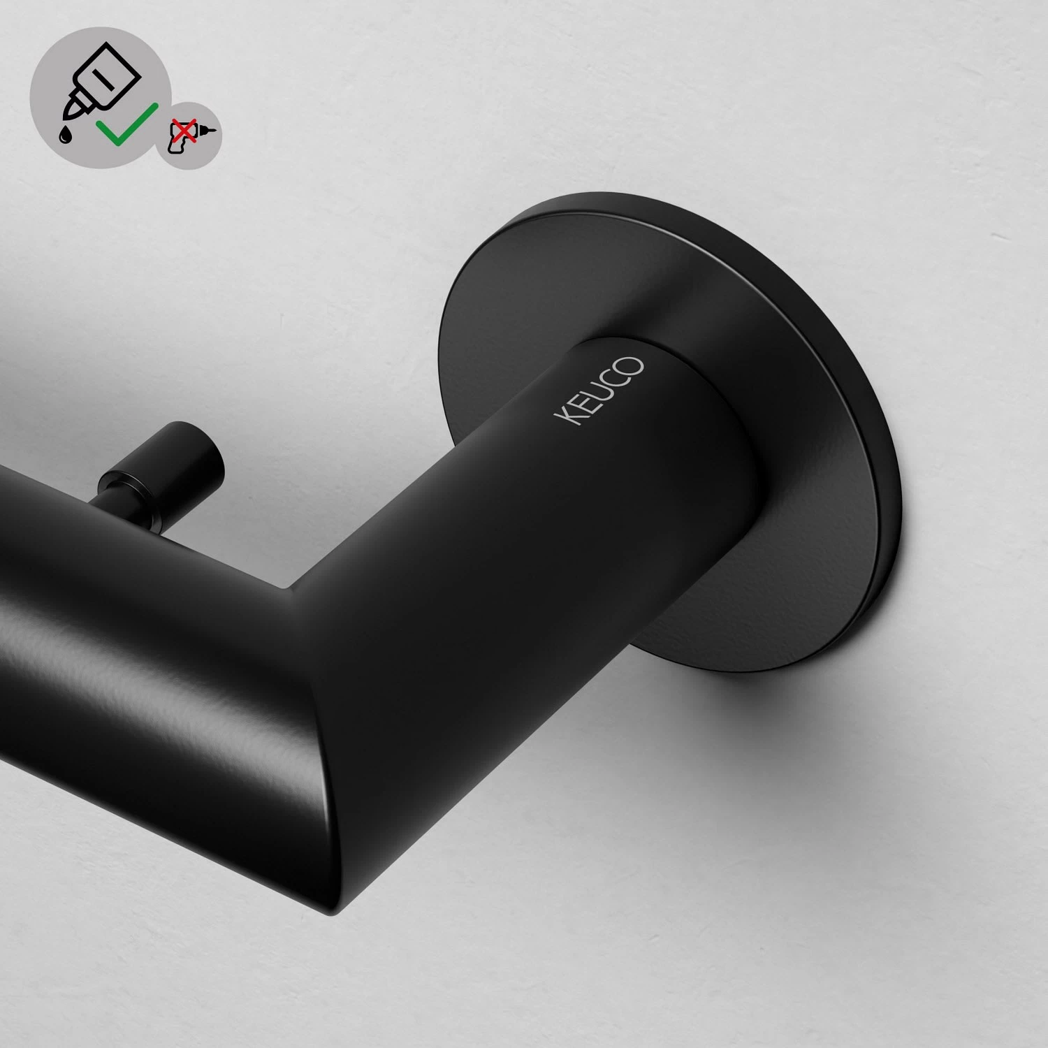 Keuco Reva Black Selection Klebe-Set Nr. 5 Mit Rosette 2 Keuco Reva Black Selection Klebe-Set Nr. 5 Mit Rosette – Bild 2