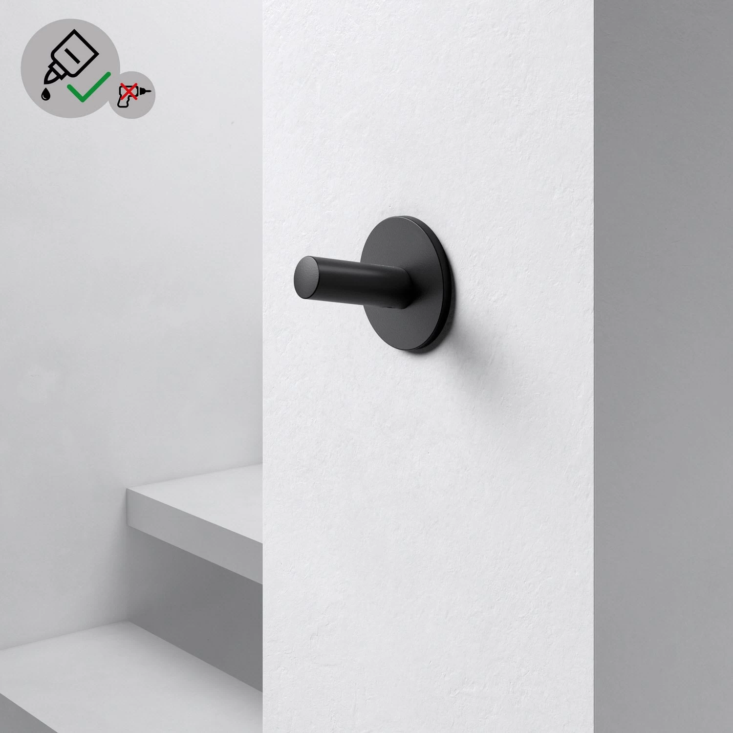 Keuco Reva Black Selection Klebe-Set Nr. 5 Mit Rosette 6 Keuco Reva Black Selection Klebe-Set Nr. 5 Mit Rosette – Bild 6