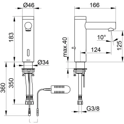 Keuco IXMO Elektronik-Waschtischmischer 130, Mit Temperaturregulierung, Mit Steckernetzteil -Badmöbel Verkauf keuco ixmo elektronik waschtischmischer 130 mit 5455910