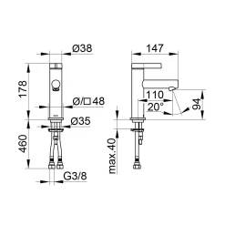 Keuco IXMO Pure Einhebel-Waschtischmischer 100, Ohne Ablaufgarnitur -Badmöbel Verkauf keuco ixmo pure waschtisch einhebel waschtischmischer 5455856