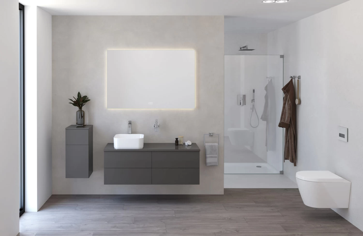 Kronenbach Cube Highboard 30 X 64,6 Cm, 1 Auszug, 1 Tür, Anschlag Links, Mit TIP-ON 2 Kronenbach Cube Highboard 30 X 64,6 Cm, 1 Auszug, 1 Tür, Anschlag Links, Mit TIP-ON – Bild 2