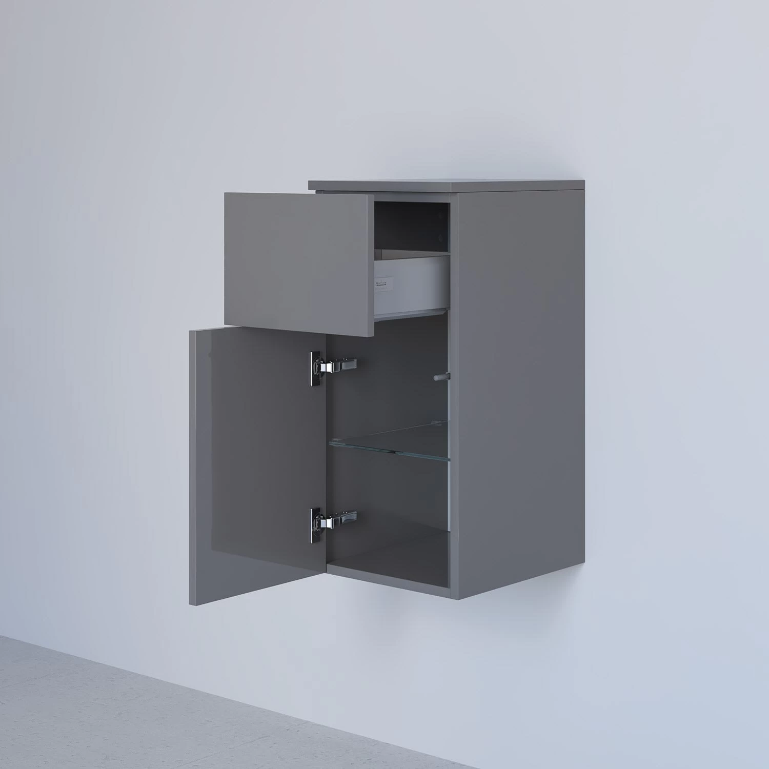 Kronenbach Cube Highboard 30 X 64,6 Cm, 1 Auszug, 1 Tür, Anschlag Links, Mit TIP-ON 1 Kronenbach Cube Highboard 30 X 64,6 Cm, 1 Auszug, 1 Tür, Anschlag Links, Mit TIP-ON