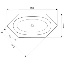 Mauersberger Sechseck-Badewanne Optusa 215 X 100 Cm