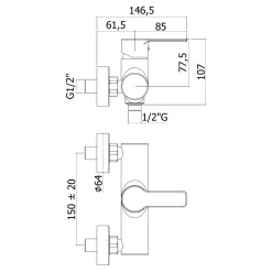House 2.0 Einhebel-Brausebatterie Aufputz