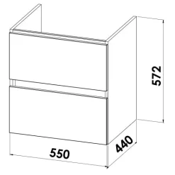 Lodge Waschtischunterschrank 55 Cm Mit 2 Auszügen Für Waschtisch Geberit ICon -Badmöbel Verkauf megabad profi collection badmoebel lodge waschtischunterschraenke 6170722
