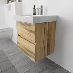 Lodge Waschtischunterschrank 55 Cm Mit 2 Auszügen Für Waschtisch Geberit ICon -Badmöbel Verkauf megabad profi collection badmoebel lodge waschtischunterschraenke 6498332