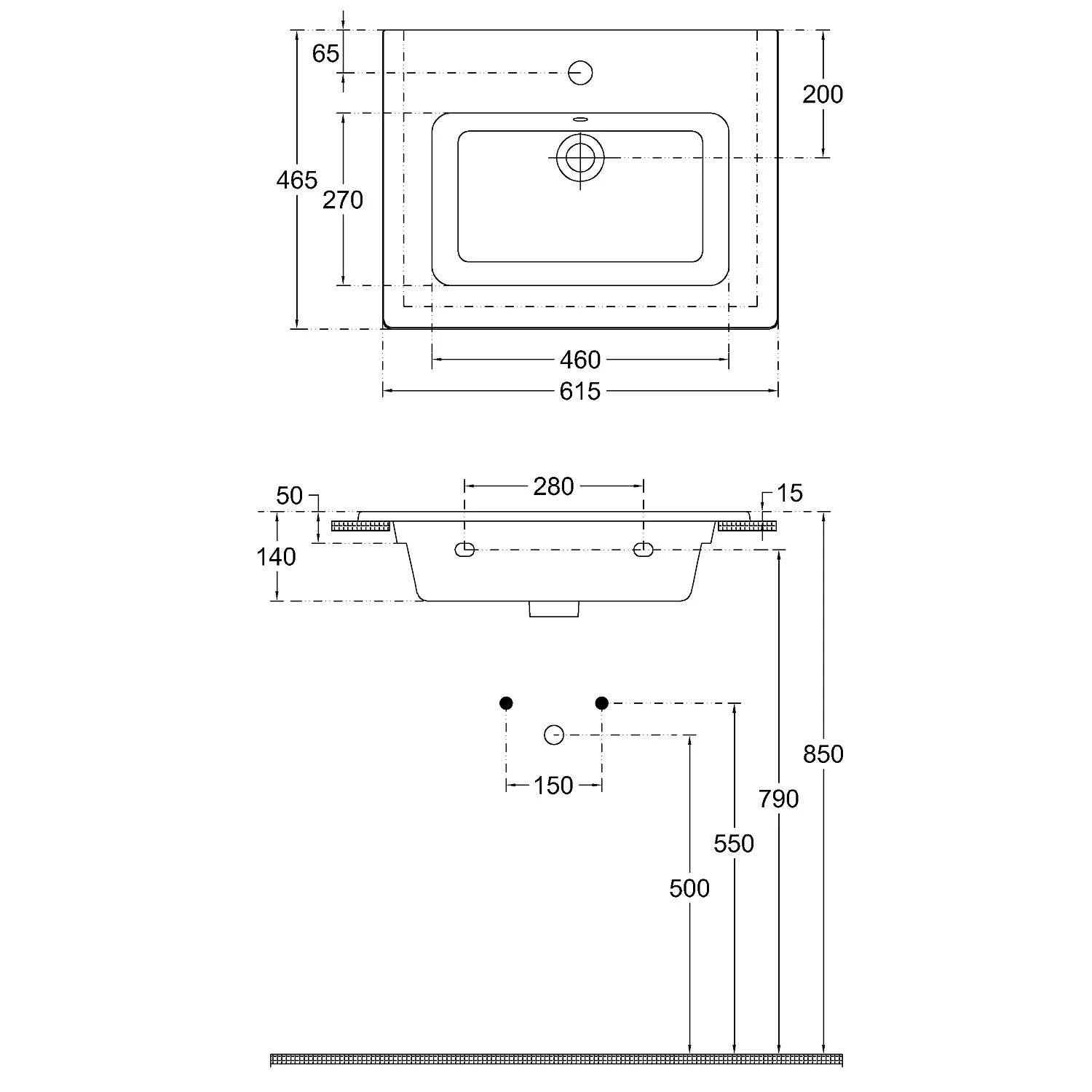 Loft Waschtisch Mit Unterschrank 60 Cm, 1 Auszug 5 Loft Waschtisch Mit Unterschrank 60 Cm, 1 Auszug – Bild 5