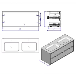 Loft Waschtisch Mit Unterschrank 120 Cm, 2 Auszüge 8 Loft Waschtisch Mit Unterschrank 120 Cm, 2 Auszüge -Badmöbel Verkauf megabad profi collection badmoebel loft waschtischkombination 6122155