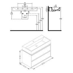 Pure 2.0 Waschtisch Mit Unterschrank 90 Cm Mit 2 Auszügen -Badmöbel Verkauf megabad profi collection badmoebel pure 2 11757597