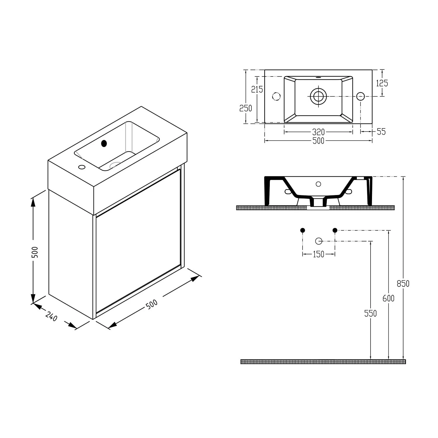 Pure 2.0 Gäste-WC Waschtisch Mit Unterschrank, Hahnloch Links 4 Pure 2.0 Gäste-WC Waschtisch Mit Unterschrank, Hahnloch Links – Bild 4