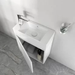 Pure 2.0 Gäste-WC Waschtisch Mit Unterschrank, Hahnloch Links 6 Pure 2.0 Gäste-WC Waschtisch Mit Unterschrank, Hahnloch Links -Badmöbel Verkauf megabad profi collection badmoebel pure 2 8731193