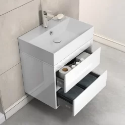 Pure 2.0 Waschtisch Mit Unterschrank 60 Cm Mit 2 Auszügen -Badmöbel Verkauf megabad profi collection badmoebel pure 2 8731208