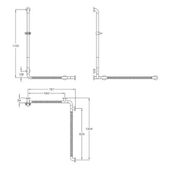 Silver Age System Duschhandlauf 100,4 X 76,7 X 110 Cm, Mit Brausestange U. Struktur