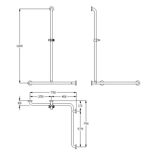 Silver Age System Duschhandlauf 75 X 75 X 120 Cm, Mit Brausestange Mitte Links 1 Silver Age System Duschhandlauf 75 X 75 X 120 Cm, Mit Brausestange Mitte Links