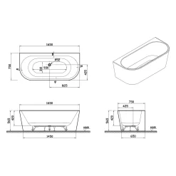 Pianura Valentina Vorwand-Badewanne 165 X 75 Cm -Badmöbel Verkauf pianura badewannen valentina vorwand 165 x 12494650