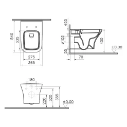 Pianura Andrea Wand-WC Tiefspüler Ohne Spülrand -Badmöbel Verkauf pianura viola badkeramik wand wc tiefspueler 11884278