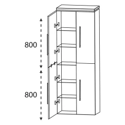 Puris Cool Line Hochschrank 60 X 30 X 164 Cm Als Besenschrank, Griff 292 -Badmöbel Verkauf puris cool line hoch und seitenschraenke 7234278