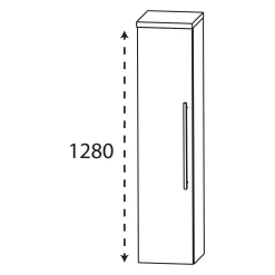 Puris Kao Line Mittelschrank 30 X 130,8 Cm 1 Tür, Griffleiste, Anschlag Links -Badmöbel Verkauf puris kao line hoch und seitenschraenke 12060788