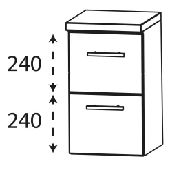 Puris Kao Line Unterschrank 40 X 50,8 Cm Mit 2 Auszügen, Griffleiste -Badmöbel Verkauf puris kao line hoch und seitenschraenke 12093062