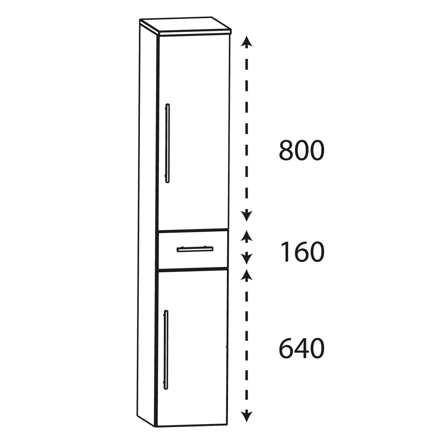 Puris Star Line Hochschrank 30 X 30 X 162,8 Cm Mit 1 Schubkasten Und 2 Türen, Anschlag Rechts, Griff 329 2 Puris Star Line Hochschrank 30 X 30 X 162,8 Cm Mit 1 Schubkasten Und 2 Türen, Anschlag Rechts, Griff 329 – Bild 2