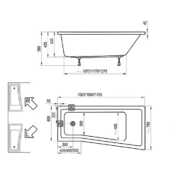 RAVAK Be Happy II Asymmetrische Badewanne 160 X 75 Cm, Links -Badmöbel Verkauf ravak badewannen be happy ii asymmetrische 4381610