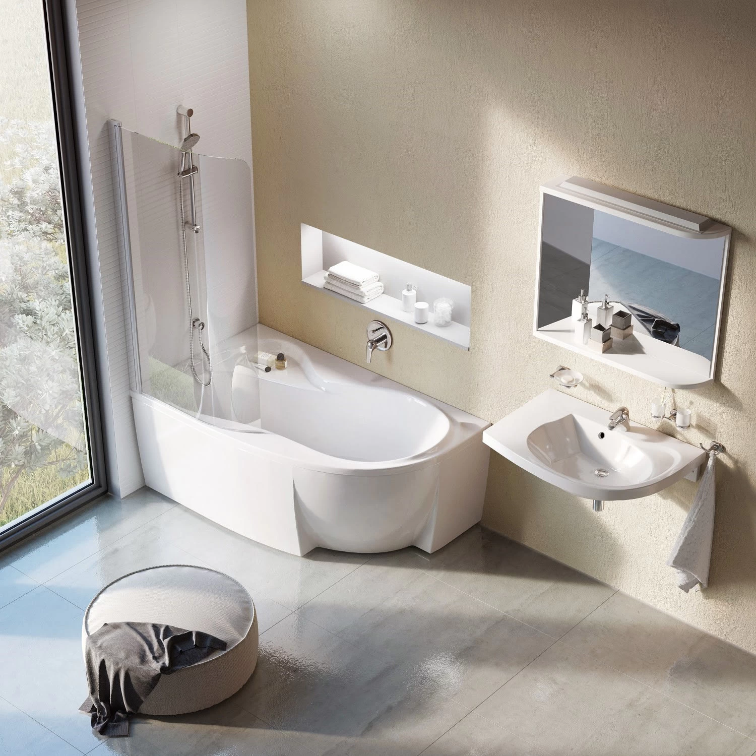 RAVAK Rosa 95 Asymmetrische Badewanne 160 X 95 Cm, Links 1 RAVAK Rosa 95 Asymmetrische Badewanne 160 X 95 Cm, Links