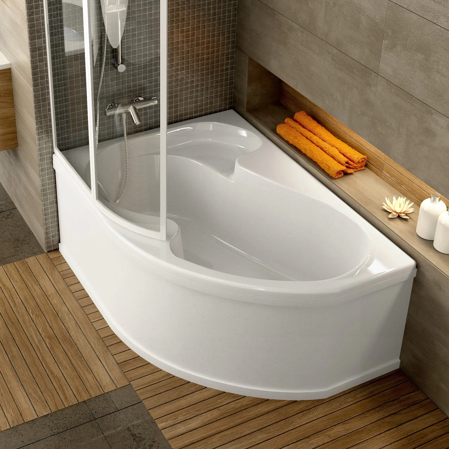 RAVAK Rosa I Asymmetrische Badewanne 160 X 105 Cm, Links 2 RAVAK Rosa I Asymmetrische Badewanne 160 X 105 Cm, Links – Bild 2