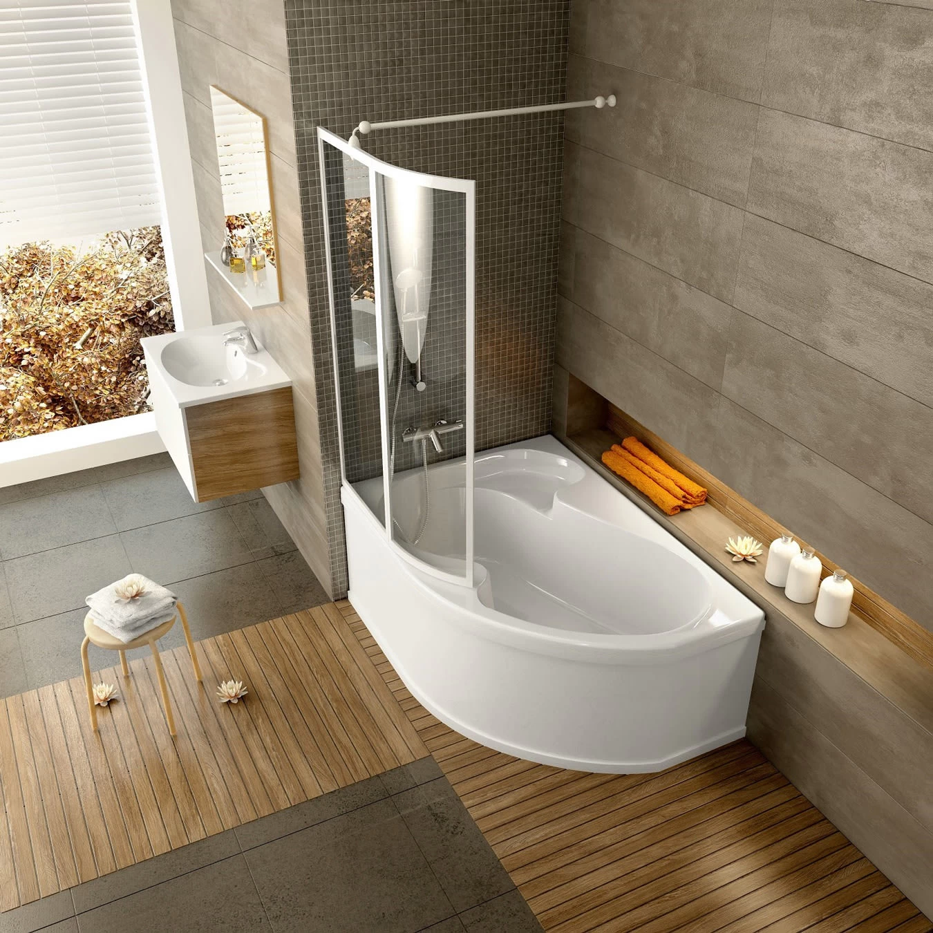 RAVAK Rosa I Asymmetrische Badewanne 160 X 105 Cm, Links 3 RAVAK Rosa I Asymmetrische Badewanne 160 X 105 Cm, Links – Bild 3