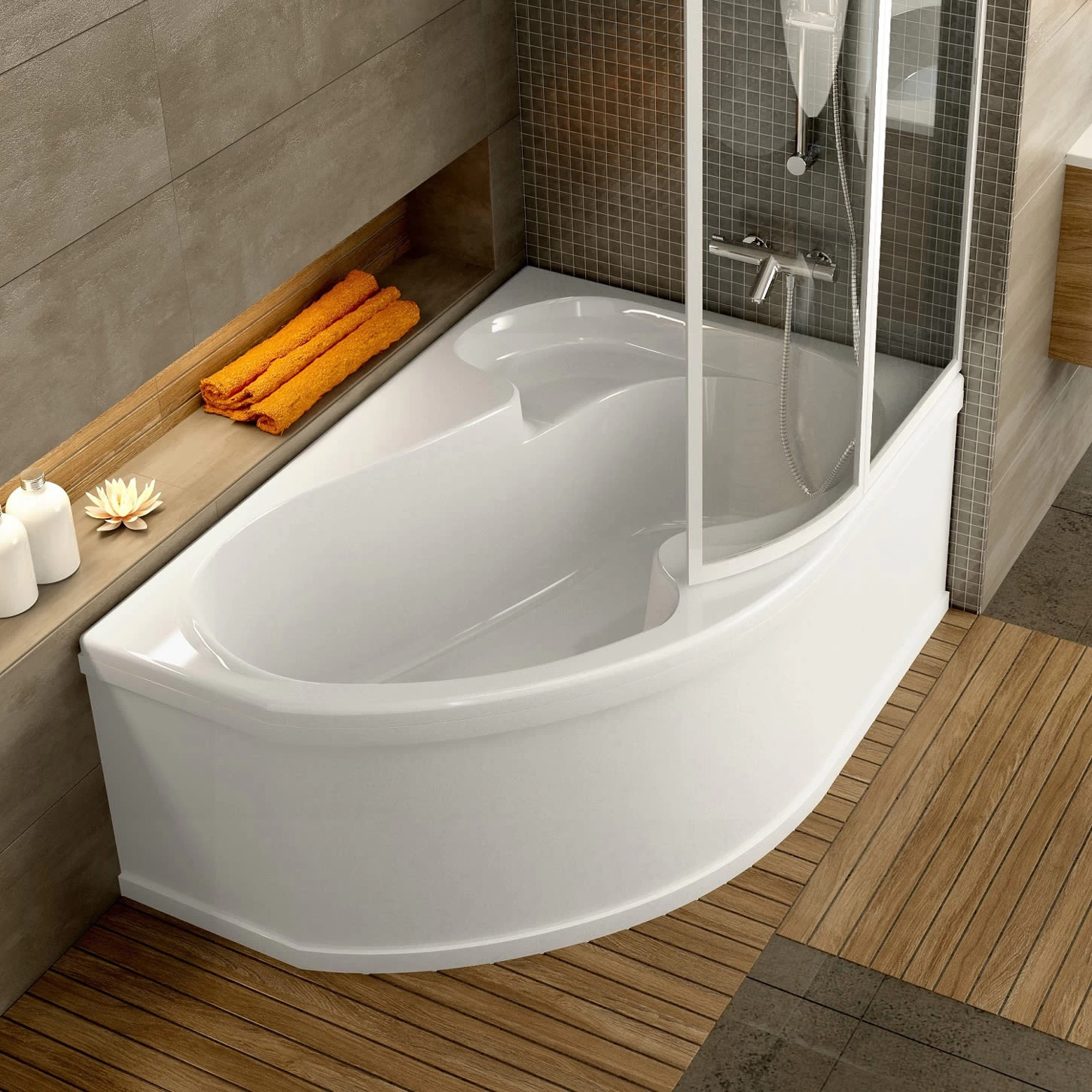 RAVAK Rosa I Asymmetrische Badewanne 160 X 105 Cm, Rechts 2 RAVAK Rosa I Asymmetrische Badewanne 160 X 105 Cm, Rechts – Bild 2