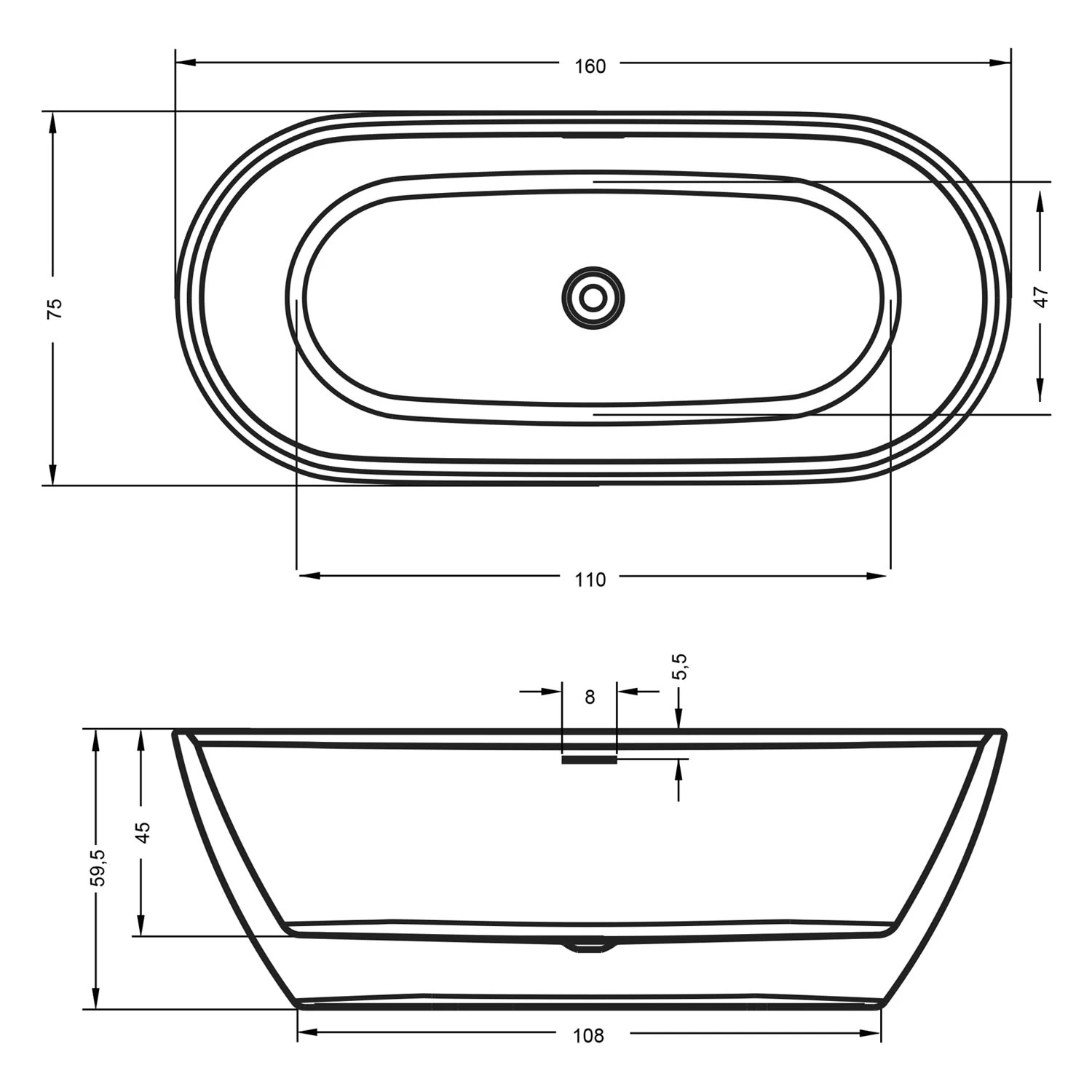 Riho Inspire Freistehende Badewanne 160 X 75 Cm Mit Riho Fall 4 Riho Inspire Freistehende Badewanne 160 X 75 Cm Mit Riho Fall – Bild 4