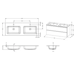 Riho Spring DEW Waschtisch Mit Unterschrank, 2 Schubladen 120 Cm -Badmöbel Verkauf riho badmoebel spring dew waschtisch mit 5418266