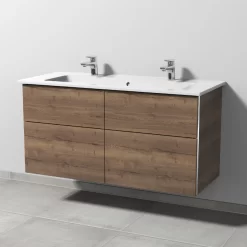 Sanipa 3way Möbelset-1 Inkl. Lichtspiegel "LUCY", 120 Cm, Doppelwaschtisch