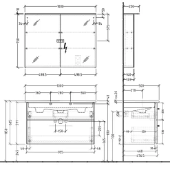 Sanipa 3way Möbelset Inkl. Spiegelschrank "MALTE", 100 Cm -Badmöbel Verkauf sanipa 3way badmoebel sets moebelset inkl 6358450