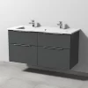 Sanipa 3way Möbelset Inkl. Spiegelschrank "ARND", 120 Cm, Mit Aufsatzgriffen, Doppelwaschtisch