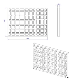 Schedel Plan Unterbauelement Mit Waben 140 X 100 X 8 Cm