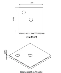 Schedel Plan Unterbauelement 120 X 120 Cm Bodeneben, 2er Set