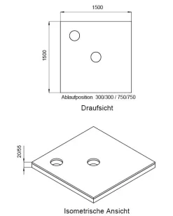 Schedel Plan Unterbauelement 150 X 150 Cm Bodeneben, 2er Set